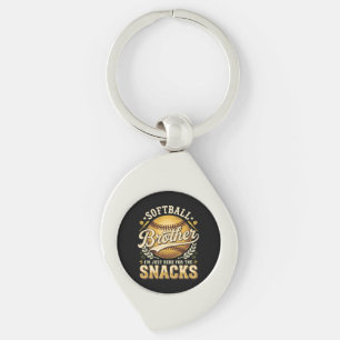 Funny Softball Brother Snacks Sports Keychain