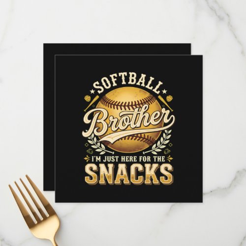 Funny Softball Brother Snacks Sports Menu