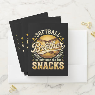 Funny Softball Brother Snacks Sports Pocket Folder