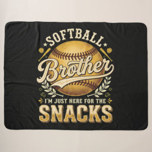Funny Softball Brother Snacks Sports Sherpa Blanket