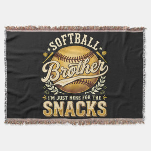 Funny Softball Brother Snacks Sports Throw Blanket