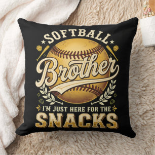 Funny Softball Brother Snacks Sports Throw Pillow
