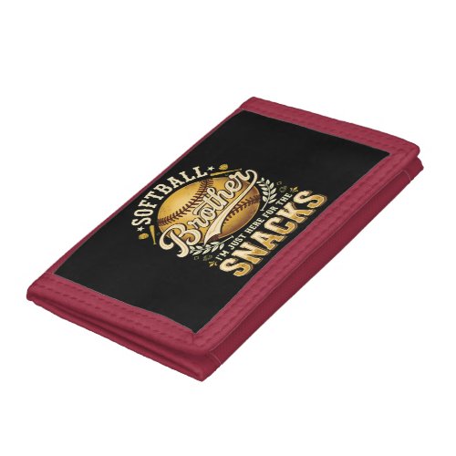 Funny Softball Brother Snacks Sports Trifold Wallet