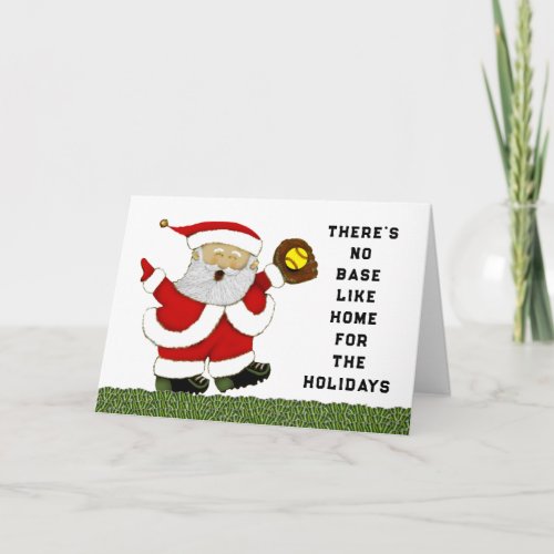 Funny Softball Christmas Holiday Card