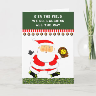 Funny Softball Christmas Holiday Card