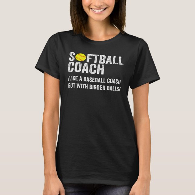 Funny Softball Coach Definition Dad & Mom Baseball T-Shirt (Front)
