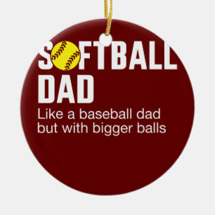 Funny softball dad for father's day from daughter ceramic ornament