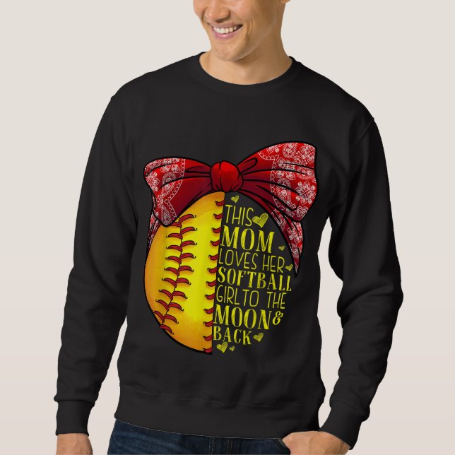 Funny Softball Gift Mom Women Pitcher Catcher Girl Sweatshirt (Front)