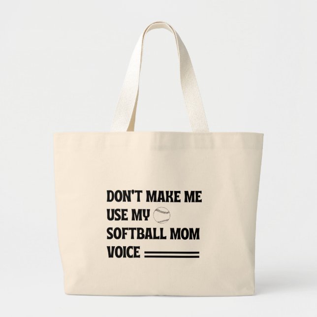 Funny softball mom Mothers day gift for mom Large Tote Bag (Front)
