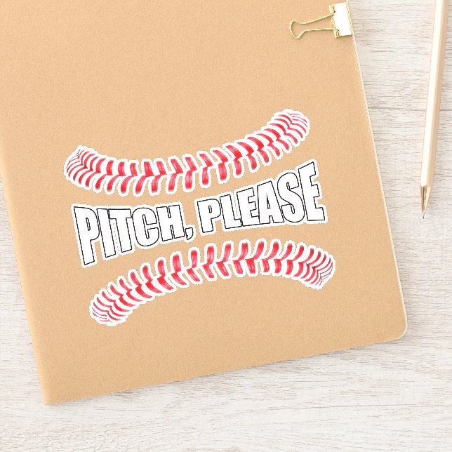 Funny Softball or Baseball Pitch Please Sports Sticker (Notebook)