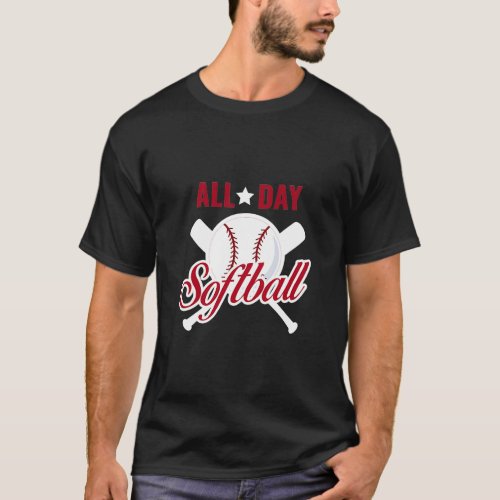 Funny Softball Player for Girls Youth and ns T_Shirt