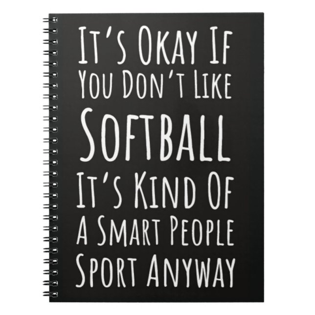 Funny Softball Player Notebook (Front)