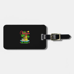 Funny Softball Santa Hat Hawaiian Christmas In Jul Luggage Tag