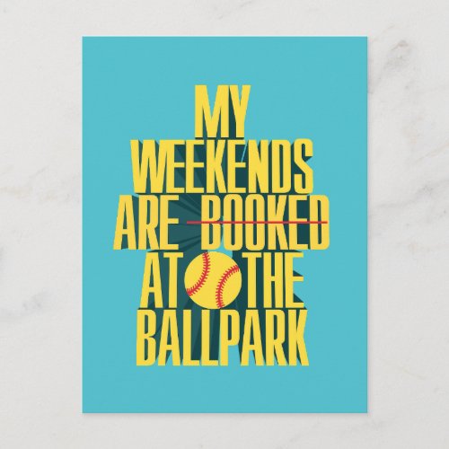 Funny Softball Weekend At The Ballpark Postcard