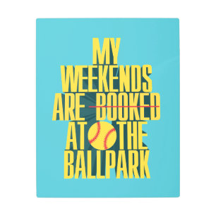 Funny Softball Weekend At The Ballpark Sports Metal Print
