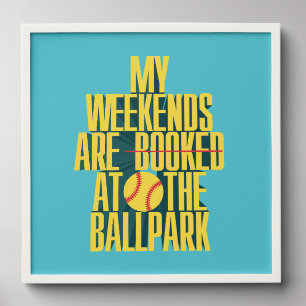 Funny Softball Weekend At The Ballpark Sports Peel And Stick Photo Tile
