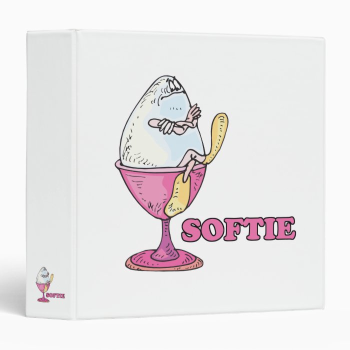 funny softie soft boiled egg cartoon 3 ring binder