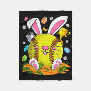 Funny Softll And Bunny Face Eggs Happy Easter Day  Fleece Blanket