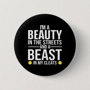 Funny Softll Design For Women Girls Softll Team Pl Button