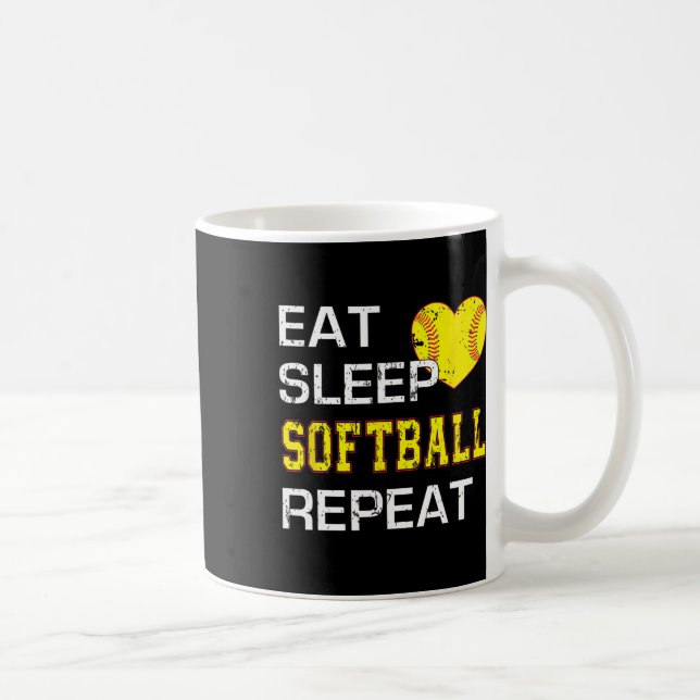 Funny Softll Eat Sleep Softll Repeat For Girls Sof Coffee Mug (Right)