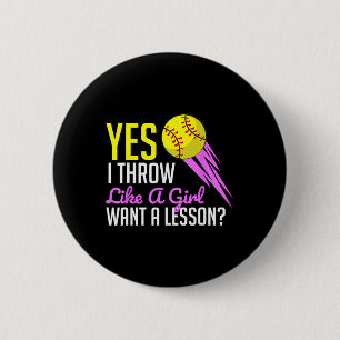 Funny Softll Game Player Sports Lover Gift For Wom Button