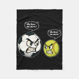 Funny Softll Soccer Girl Women Daughter She Love M Fleece Blanket