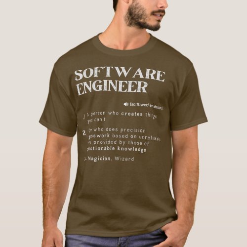 Funny Software Engineer Definition Computer Develo T_Shirt
