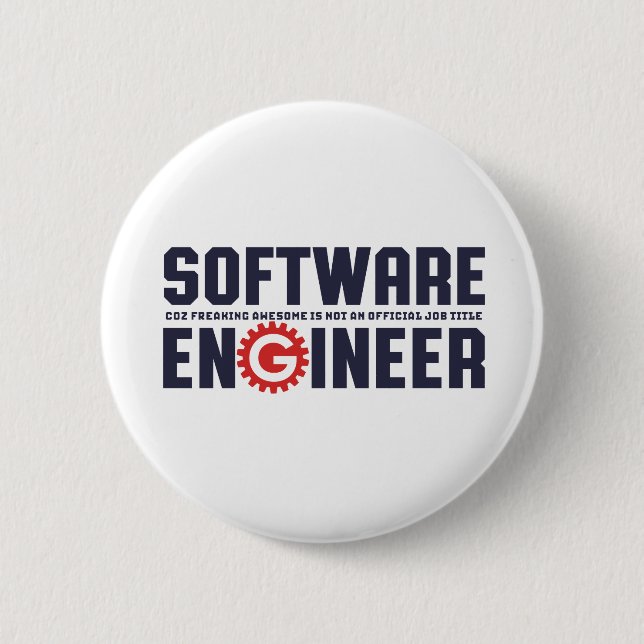 Funny Software Engineer Humor Engineering Major Button (Front)