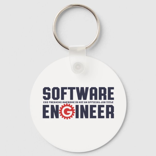 Funny Software Engineer Humor Engineering Major Keychain (Front)