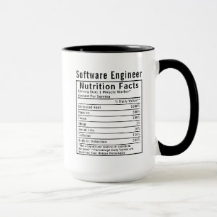 Funny Software Engineer Nutrition Facts Tech Gift Mug