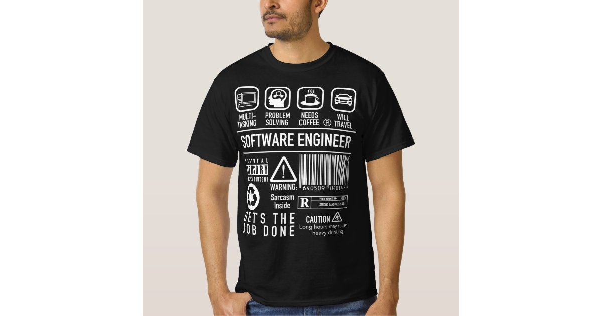 Funny Software Engineer with Symbols T-Shirt | Zazzle