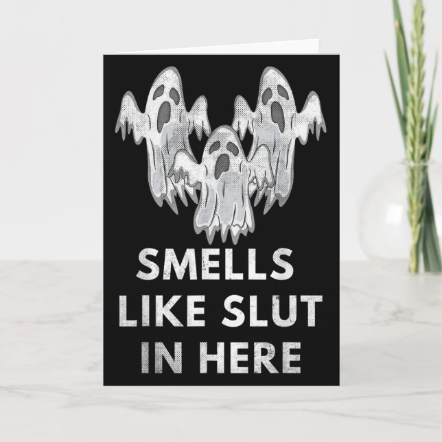 Funny Soky Halloween Offensive Adult Humor Ghost C Card (Front)