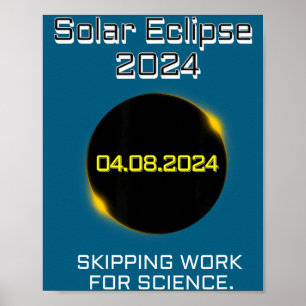 Funny Solar Eclipse Skipping Work Science Poster