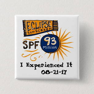Funny Solar Eclipse Sunscreen Button