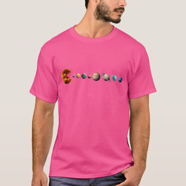 Funny Solar System - Astronauts Space Video Games T-Shirt (Front)