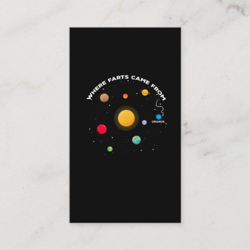 Funny Solar System Astronomy Joke Uranus Farts Business Card