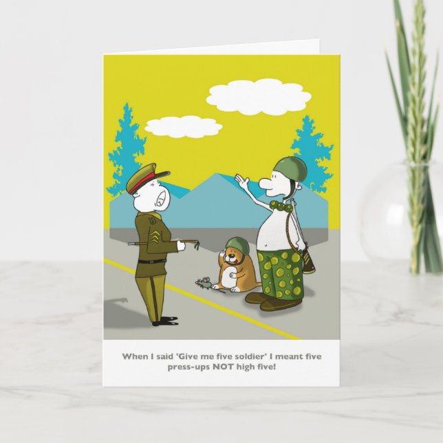 Funny soldier Happy Birthday card (Front)