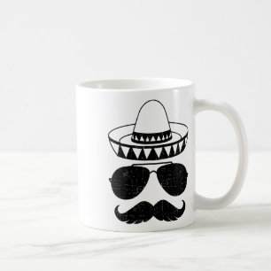 Funny Sombrero Face With Mustache For Mexican Cinc Coffee Mug