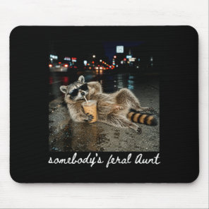 Funny Somebodys Fvibesl Aunt Raccoon Coffee Mouse Pad
