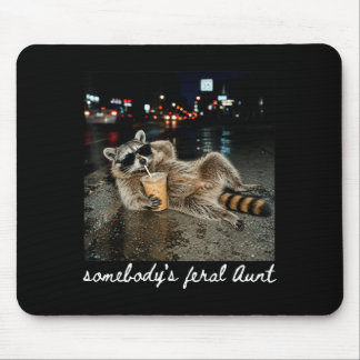 Funny Somebodys Fvibesl Aunt Raccoon Coffee Mouse Pad