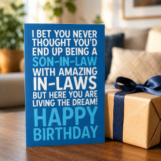 Funny Son In Law Birthday Card From Mother in law