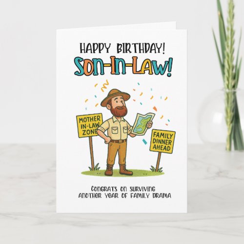 Funny Son-in-Law Card – Family Dinner Survival Map