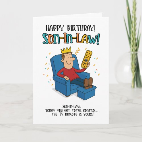 Funny Son-in-Law Card – King of the Remote