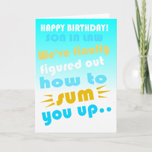 Funny son in law happy birthday wish