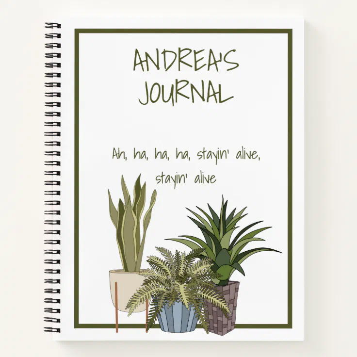 Funny Song Lyric Plant Theme Journal Notebook | Zazzle