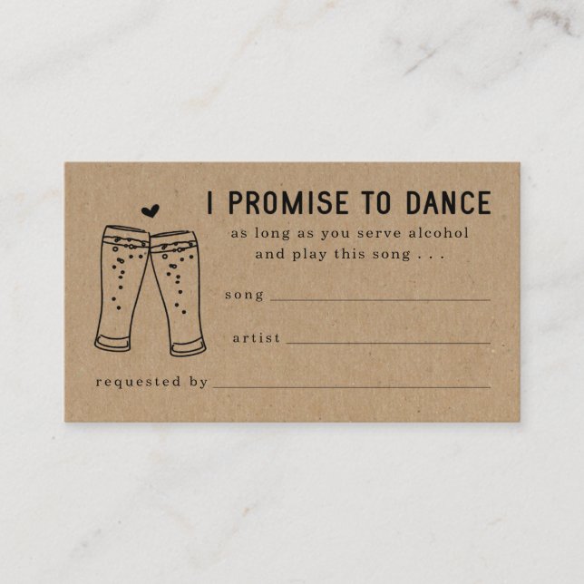 Funny Song Request Card Invitation Enclosure (Front)