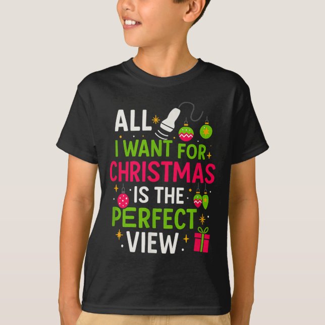 Funny Sonographer Christmas - Holiday Ultrasound T T-Shirt (Front)