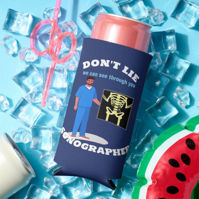Funny Sonographer Custom Radiology Specialty Seltzer Can Cooler (In Situ Summer)