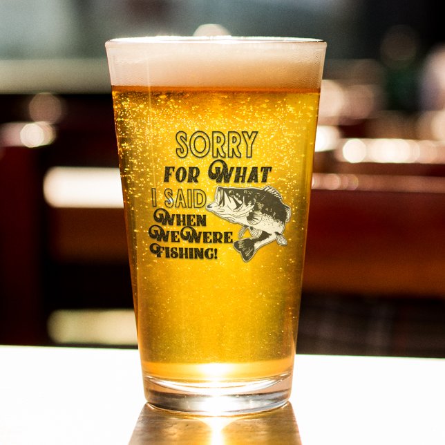 Funny Sorry Bass Fishing Angler Sports Quote Glass (Creator Uploaded)