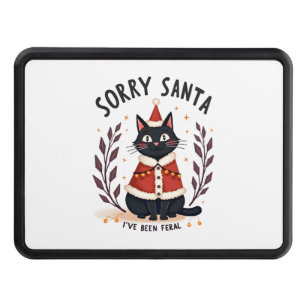 Funny Sorry Santa I've Been Feral Black Cat Christ Hitch Cover